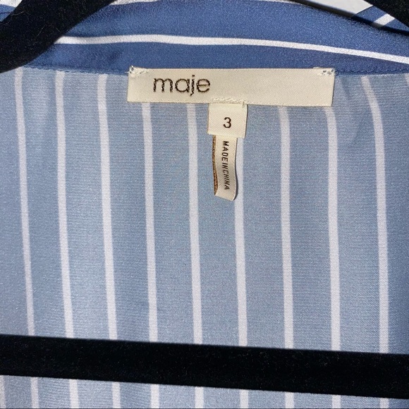 Maje Striped Wrap-Front Shirt - Picture 6 of 11